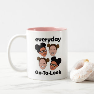 Space Buns Hairstyle Everyday Go-To-Look Fashion Two-Tone Coffee Mug