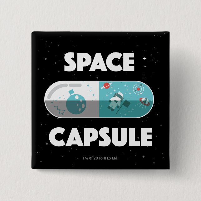 Space Capsule 15 Cm Square Badge (Front)
