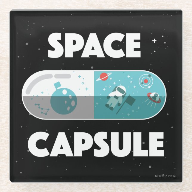 Space Capsule Glass Coaster (Front)