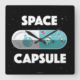 Space Capsule Square Wall Clock