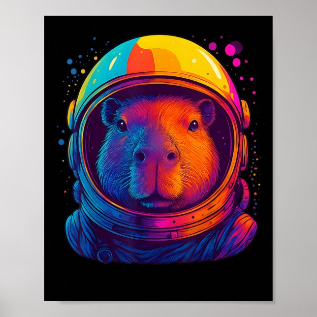 Space Capybara Colourful Astronaut Space Capy Men  Poster (Front)