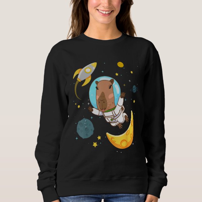 Space Capybara Cosmonaut Capy Astronaut Planets Sc Sweatshirt (Front)