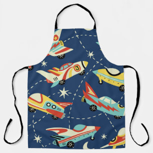 Space Cars: Vintage Dark Blue. Apron