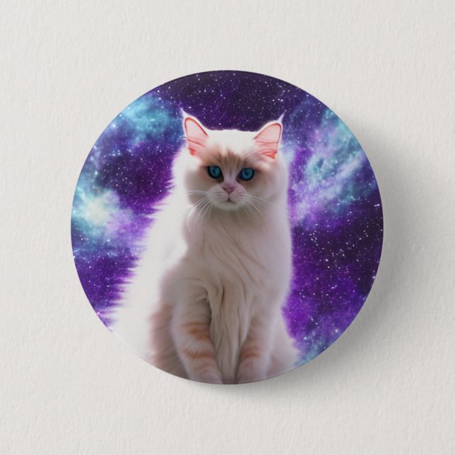 Space Cat 6 Cm Round Badge (Front)