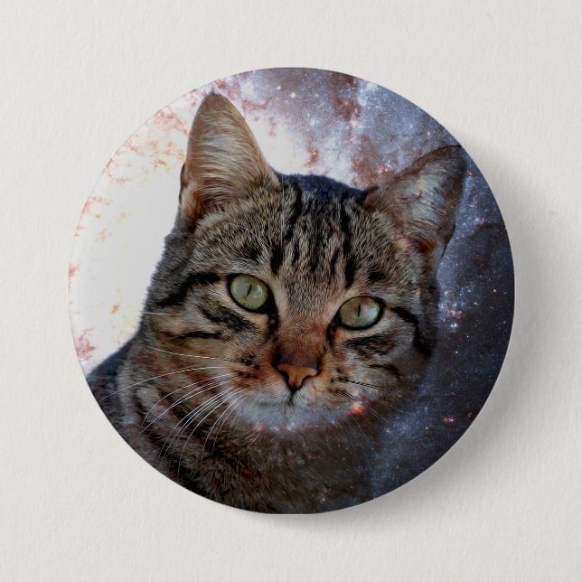 Space Cat 7.5 Cm Round Badge (Front)