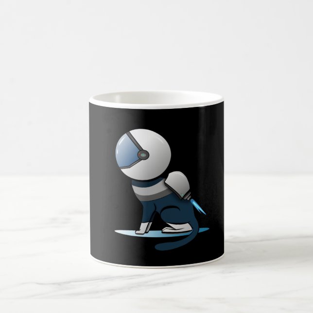 Space Cat Astronaut Flying   Coffee Mug (Center)