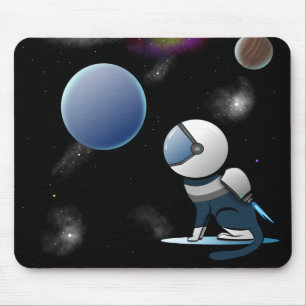 Space Cat Astronaut Flying    Mouse Pad