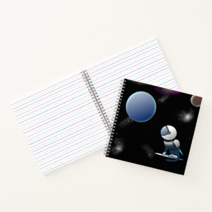 Space Cat Astronaut Flying    Notebook