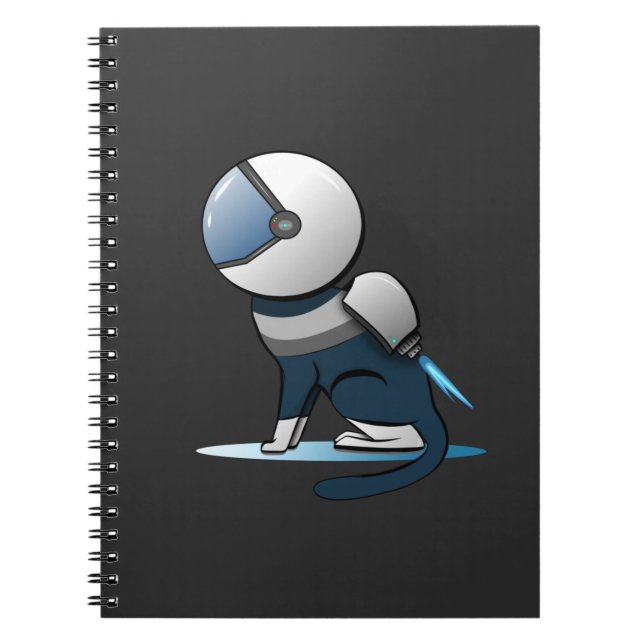 Space Cat Astronaut Flying   Notebook (Front)