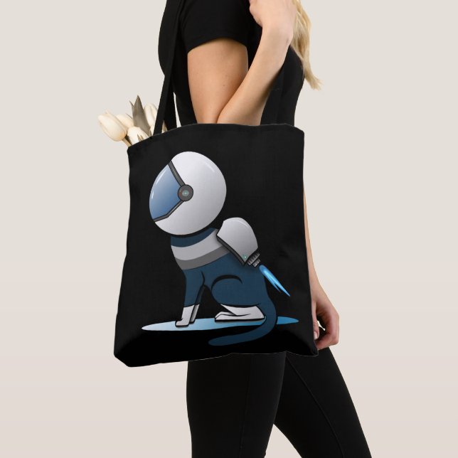 Space Cat Astronaut Flying  Tote Bag (Close Up)