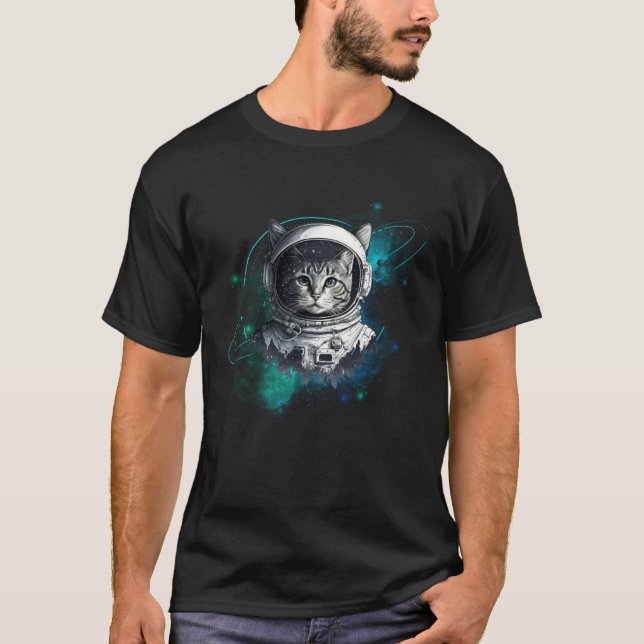 Space Cat Astronaut T-Shirt (Front)