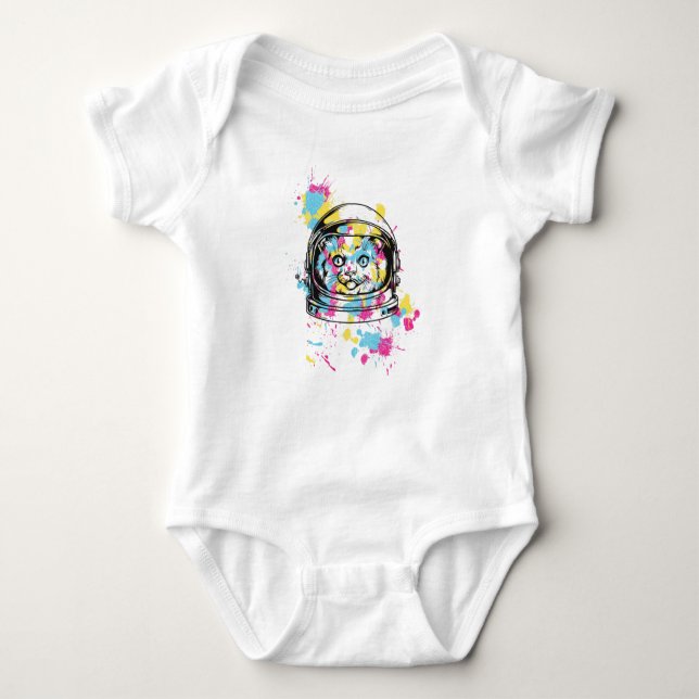 Space Cat Baby Bodysuit (Front)