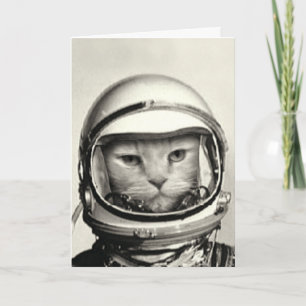 Space Cat Birthday Card