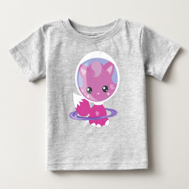 Space Cat, Cute Cat, Space, Cosmonaut, Astronaut Baby T-Shirt (Front)