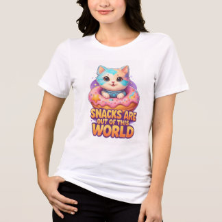 Space Cat Donut – Adorable Cosmic Snack Vibes for Tri-Blend Shirt