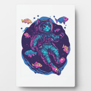 Space Cat Dreams � Funny Vaporwave Galaxy Kitty Plaque