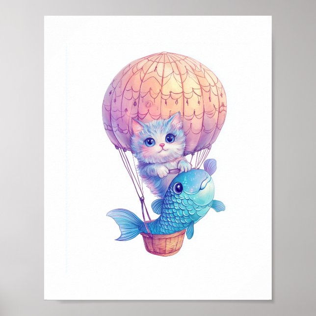 Space Cat Dreams – Funny Vaporwave Galaxy Kitty Poster (Front)