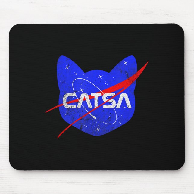 Space Cat Funny Universe Catsa  Mouse Pad (Front)
