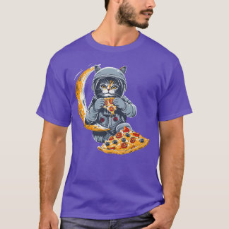 Space Cat Galay Cat Astronaut Space Cat Pizza boy T-Shirt
