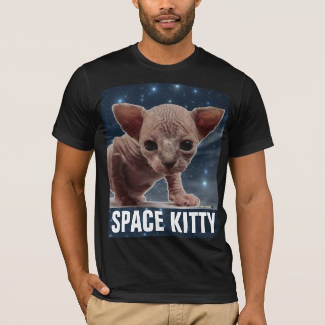SPACE CAT Hairless Sphnix Funny T-Shirts (Front)