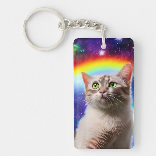 Space Cat Key Ring (Front)