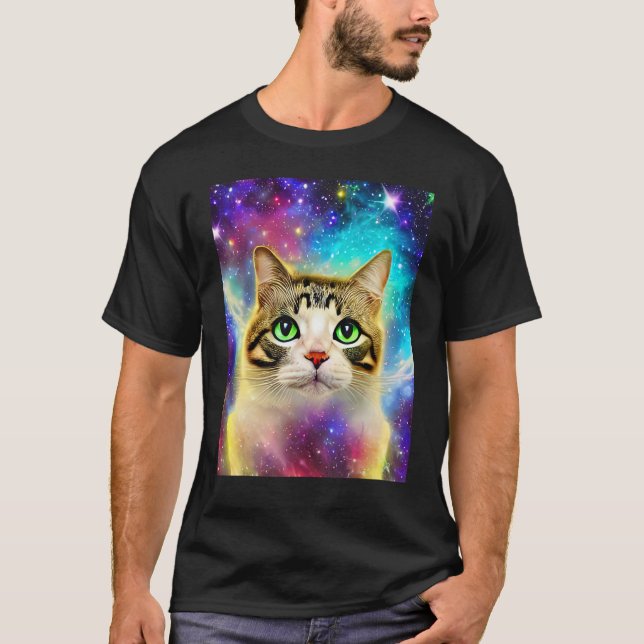 Space Cat Kitty Kitten In Cat Style 10 T-Shirt (Front)