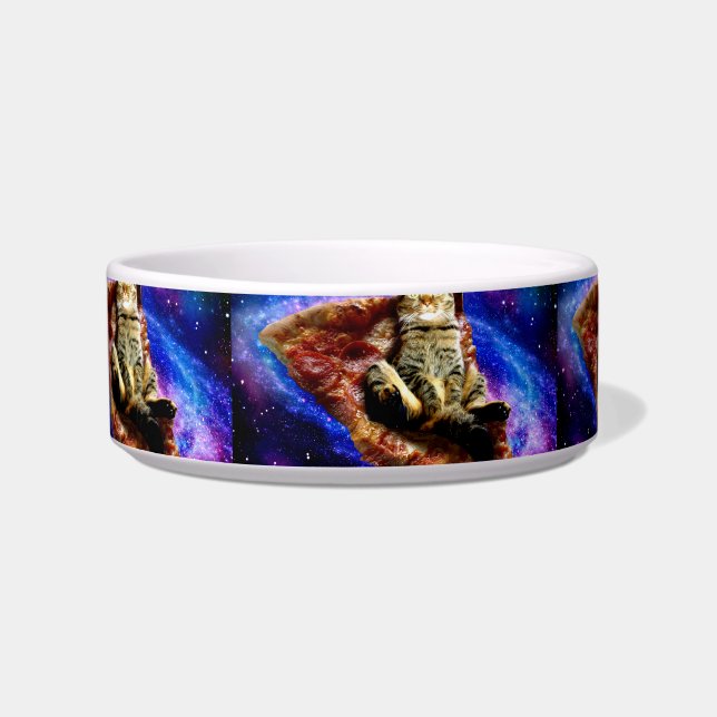 Space cat lying on a pizza bowl (Front)