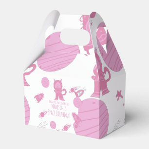 Space Cat Pink Galaxy Birthday     Favour Box