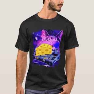 Space Cat Remix DJ cheese Remix for cat galaxy T-Shirt