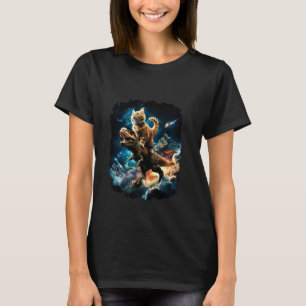 Space Cat Riding Dinosaur T Rex 1 T-Shirt