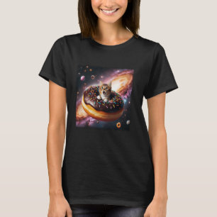 Space Cat Riding Doughnut Funny Doughnut Sweet For T-Shirt