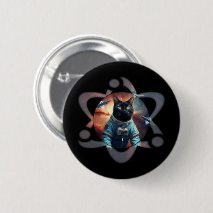 Space Cat Science 6 Cm Round Badge