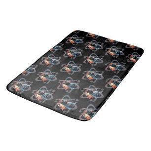 Space Cat Science Bath Mat
