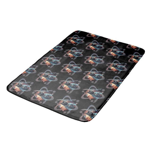 Space Cat Science Bath Mat (Angled)