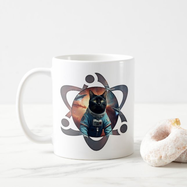 Space Cat Science Coffee Mug (With Donut)