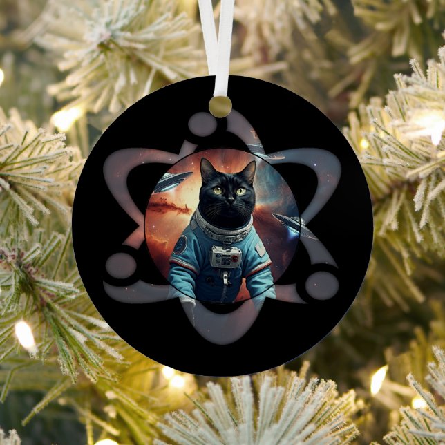 Space Cat Science Metal Tree Decoration (Insitu)