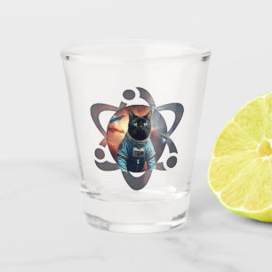 Space Cat Science Shot Glass