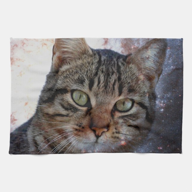 Space Cat Tea Towel (Horizontal)