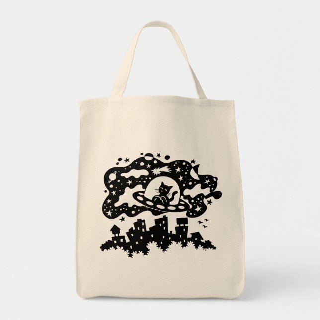 Space Cat Tote Bag (Front)