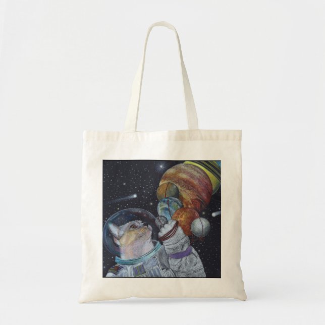 Space Cat Tote Bag (Front)