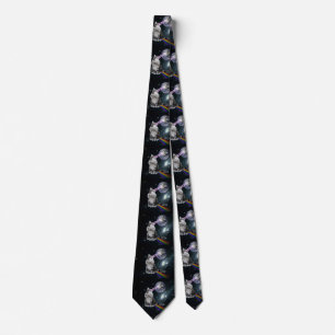 Space Cat with lasers from eyes and rainbow Tie