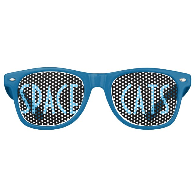 Space Cats (blue) Retro Sunglasses (Front)