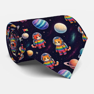 Space Cats Intergalactic Planets Solar System Tie