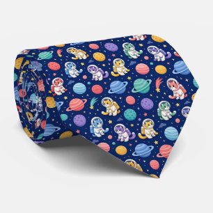 Space Cats Intergalactic Planets Solar System Tie