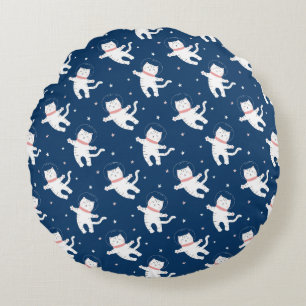 Space Cats Round Pillow