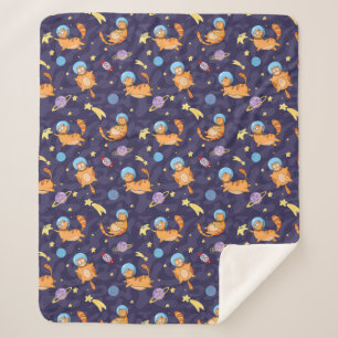 Space Cats Sherpa Blanket