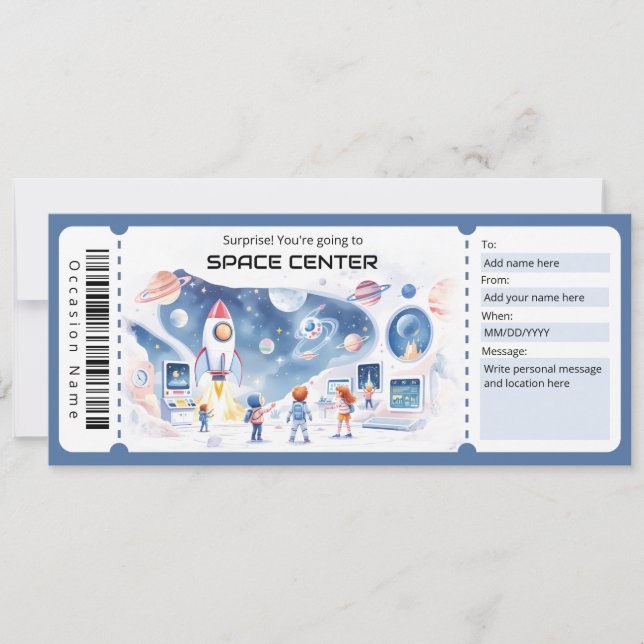  Space Center Gift Certificate Invitation (Front)