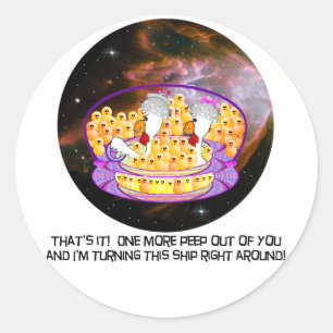 Space Chickens Classic Round Sticker
