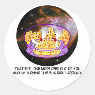 Space Chickens Classic Round Sticker