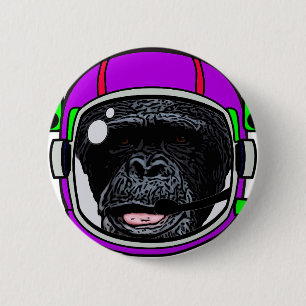 Space Chimp 6 Cm Round Badge